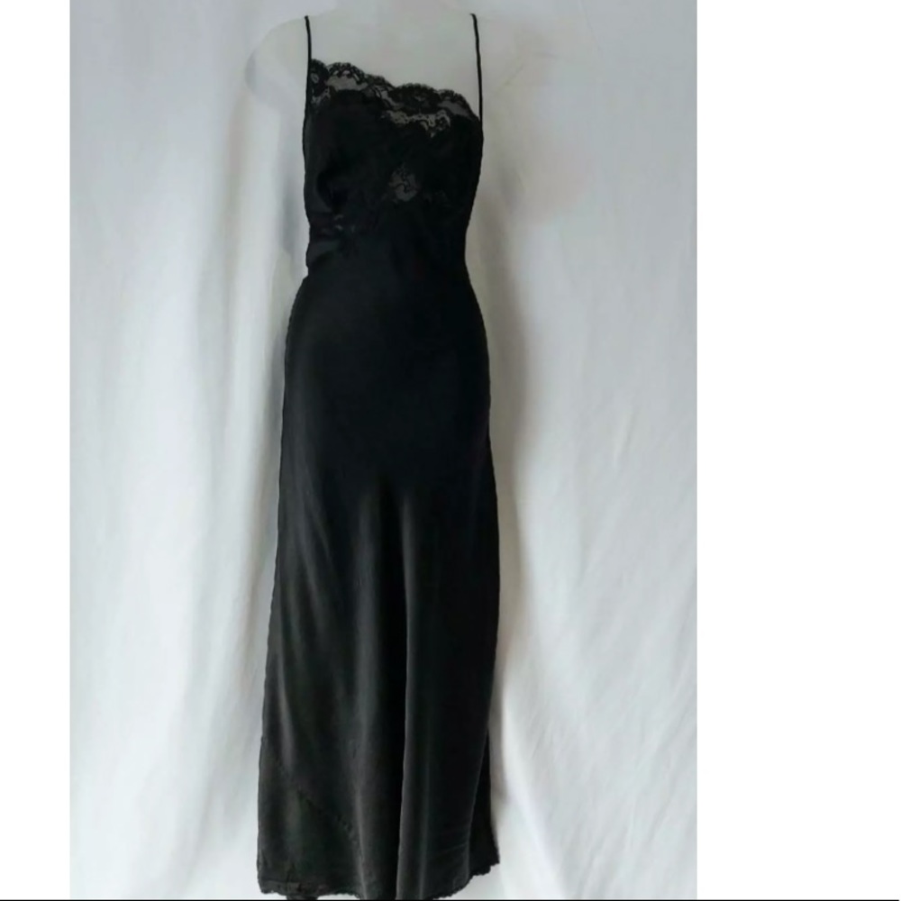 SOLD // Vintage 90’s Y2K 100% Silk Slip Dress Silk Dress - Picture 3 of 8